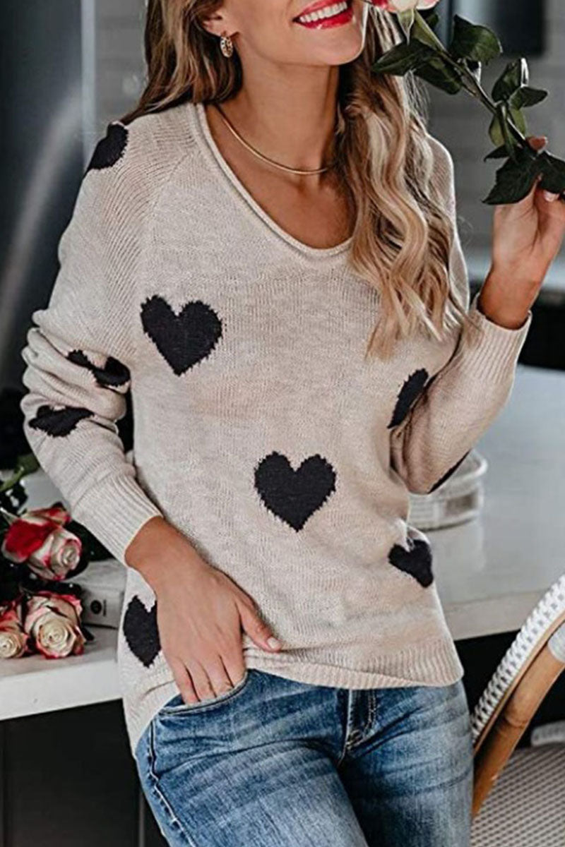 Fashion Casual Print Basic V Neck Mid Waist Tops