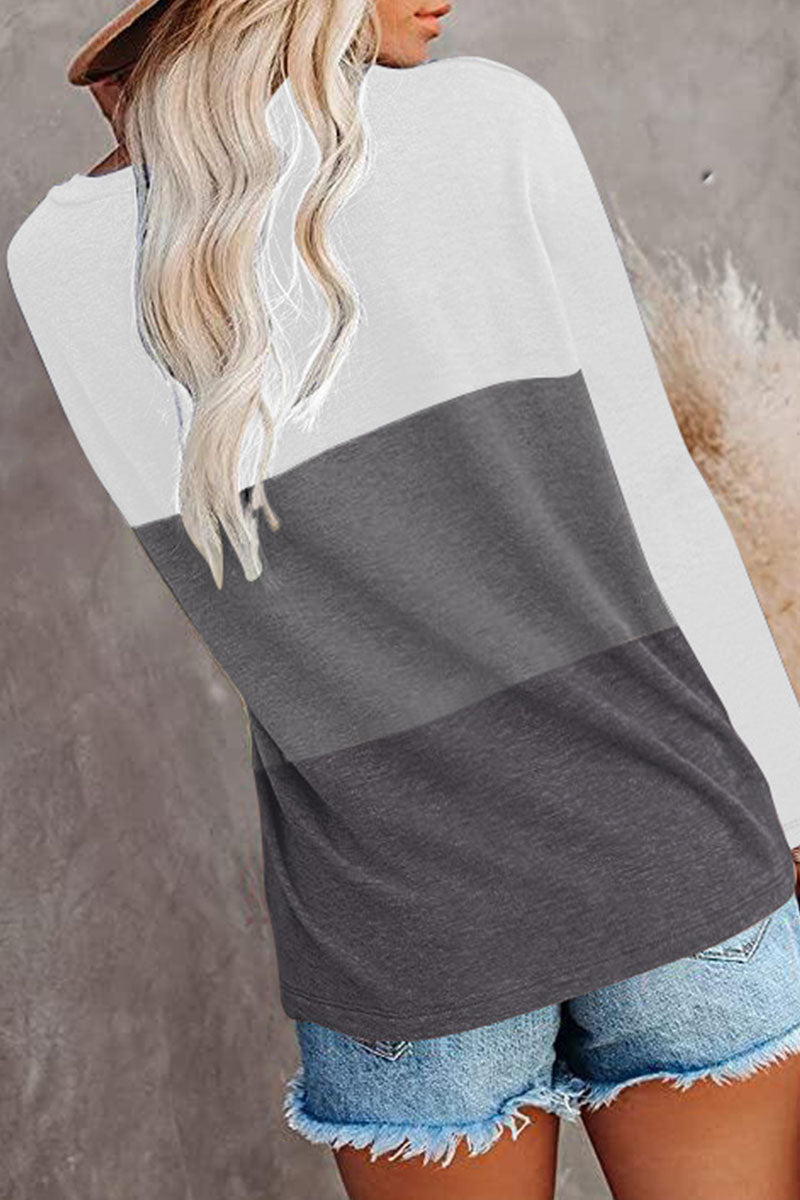 Casual Solid Split Joint O Neck T-Shirts(6 Colors)