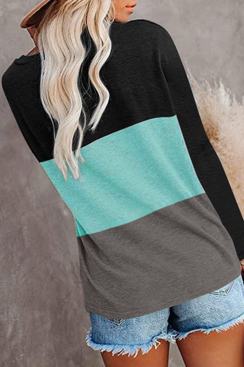 Casual Solid Split Joint O Neck T-Shirts(6 Colors)