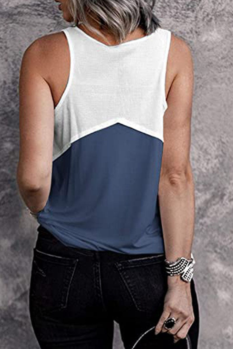 Fashion Casual Solid Split Joint U Neck Tops