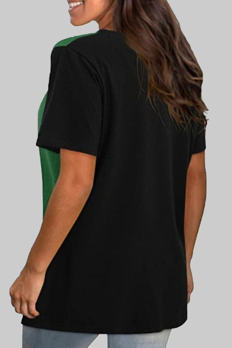 Fashion Casual Solid Split Joint O Neck T-Shirts