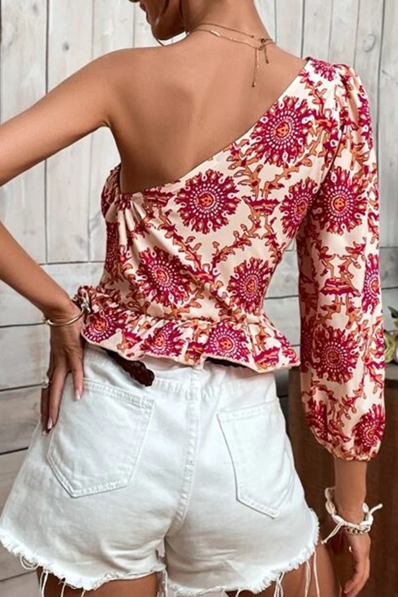 Vacation Print Flounce Tops(4 colors)