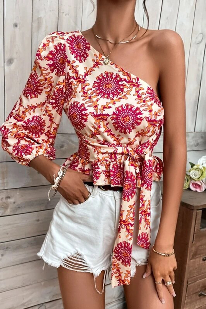 Vacation Print Flounce Tops(4 colors)