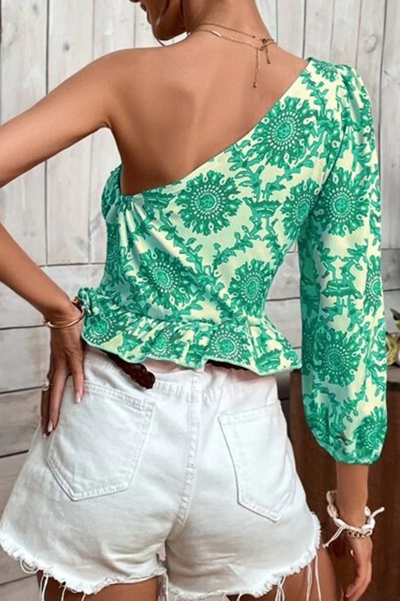 Vacation Print Flounce Tops(4 colors)