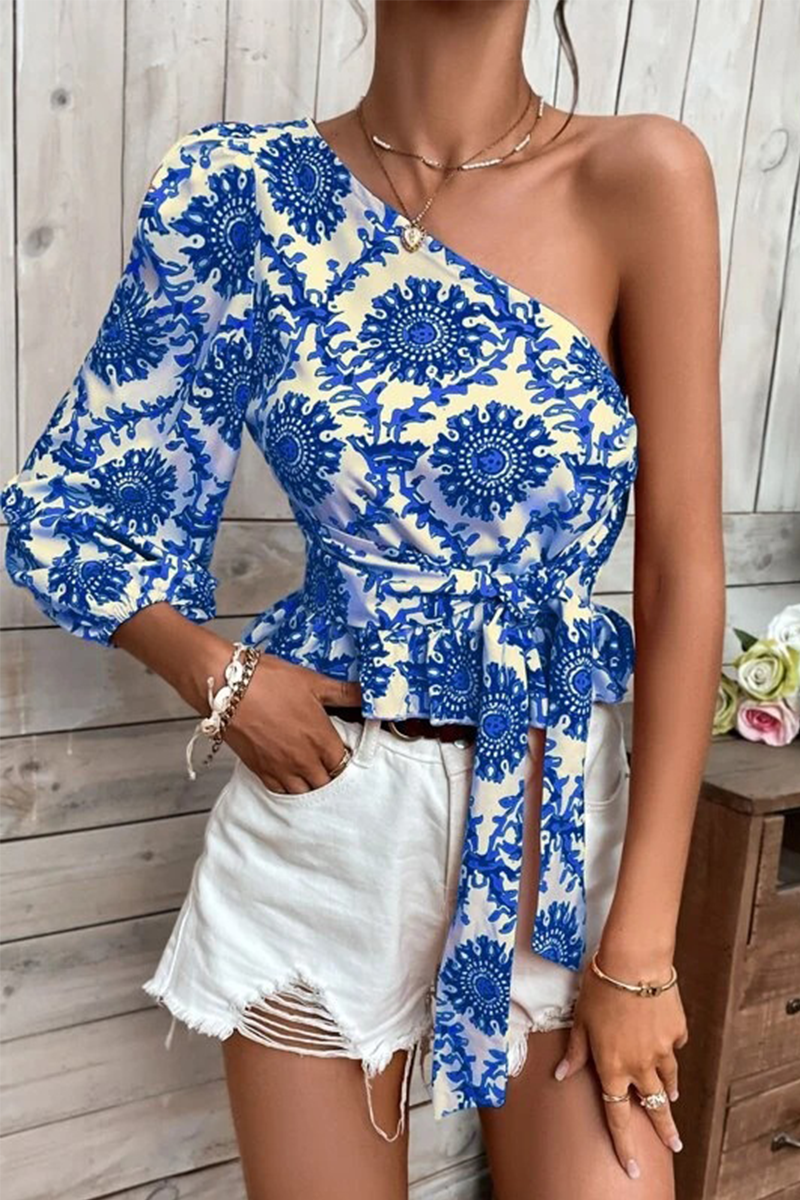 Vacation Print Flounce Tops(4 colors)