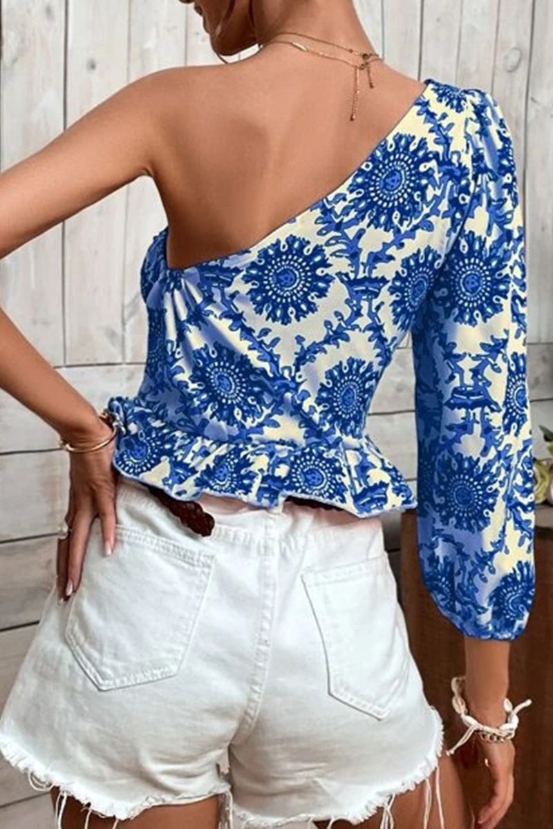 Vacation Print Flounce Tops(4 colors)