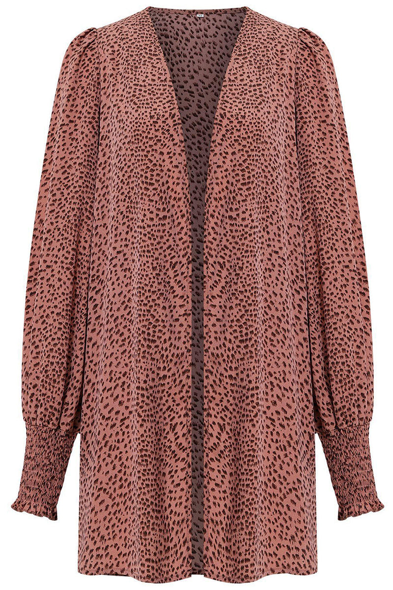 Elegant Leopard Printing Conventional Collar Tops(3 Colors)