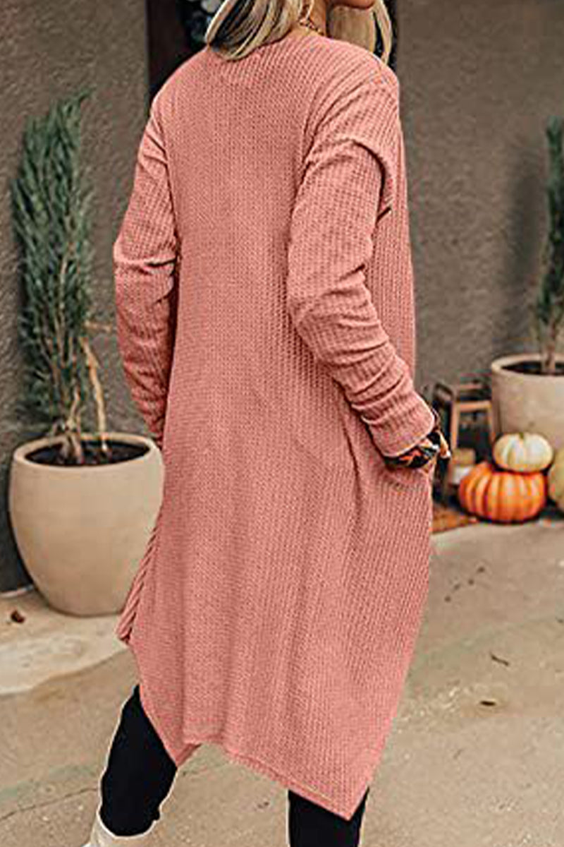 Casual Solid Asymmetrical O Neck Cardigans(8 Colors)