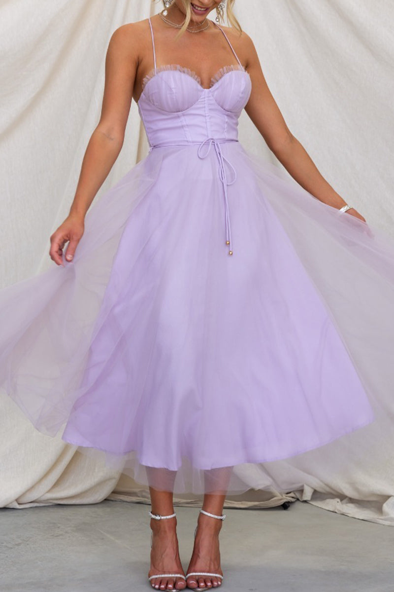 Sweet Elegant Solid V Neck Princess Dresses(8 Colors)