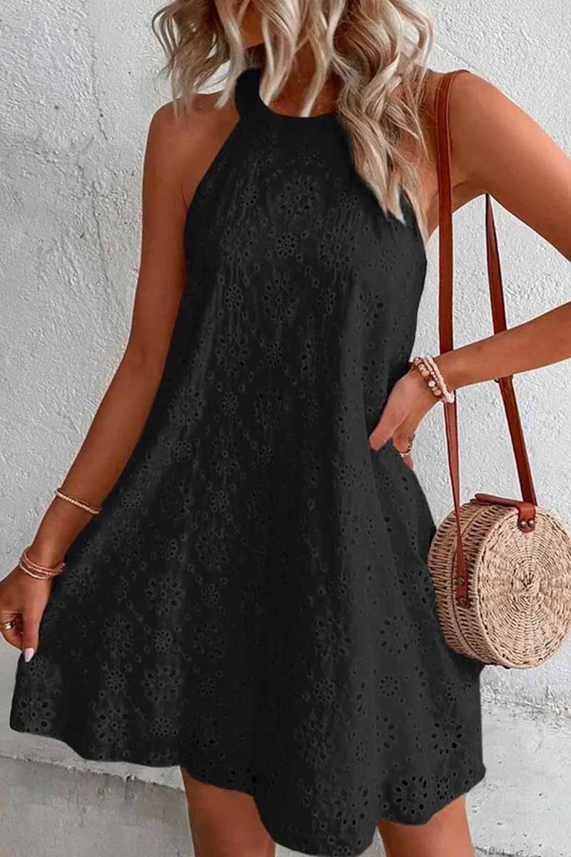 Casual Sweet Solid O Neck A Line Dresses