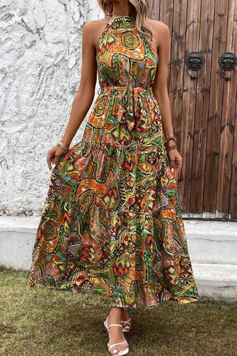 Bohemian Floral Patchwork Printed Dress Dresses