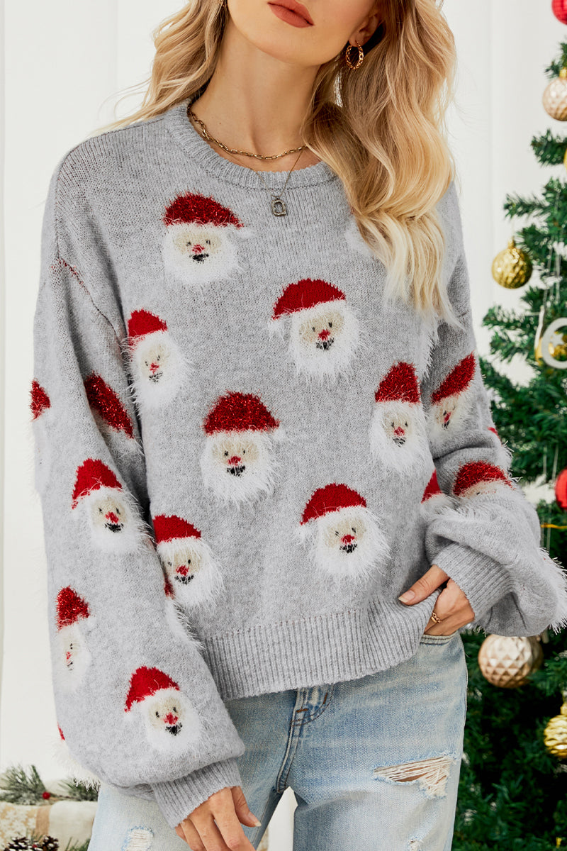 Casual Santa Claus Patchwork O Neck Tops(10 Colors)