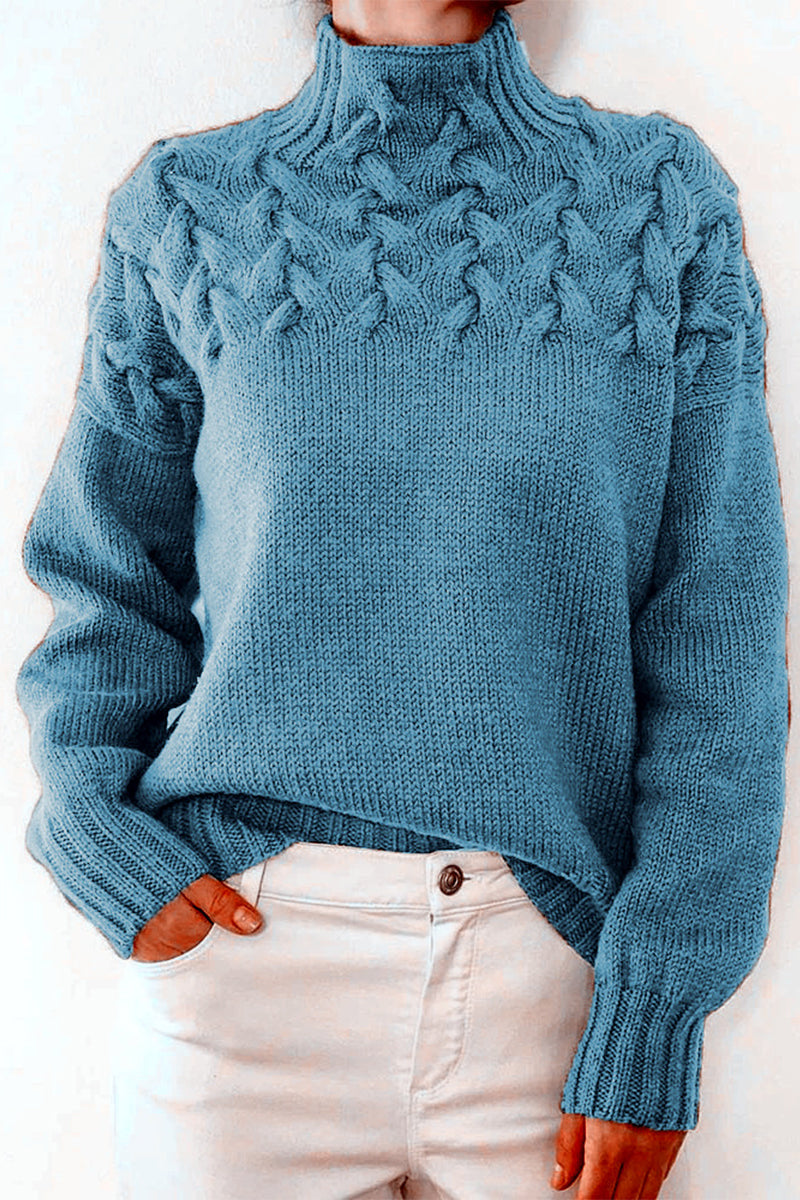 Casual Solid Weave Turtleneck Sweaters(11 Colors)