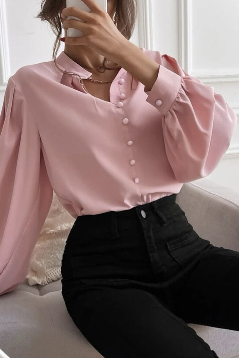 Elegant Solid Fold Half A Turtleneck Tops