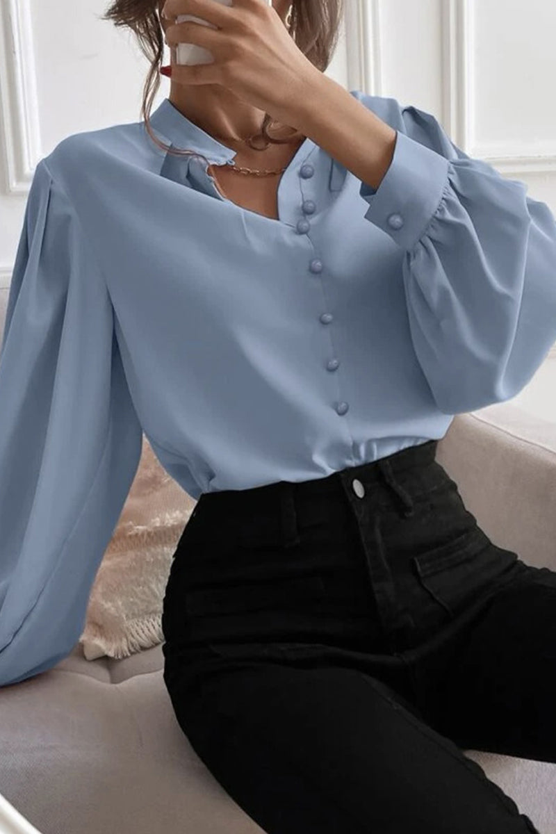 Elegant Solid Fold Half A Turtleneck Tops