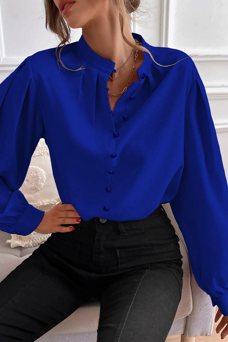 Elegant Solid Fold Half A Turtleneck Tops