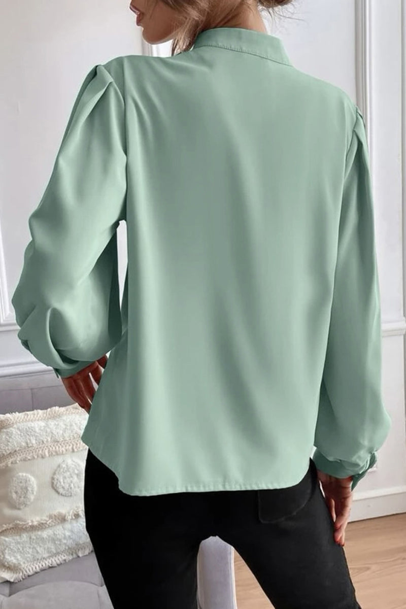 Elegant Solid Fold Half A Turtleneck Tops