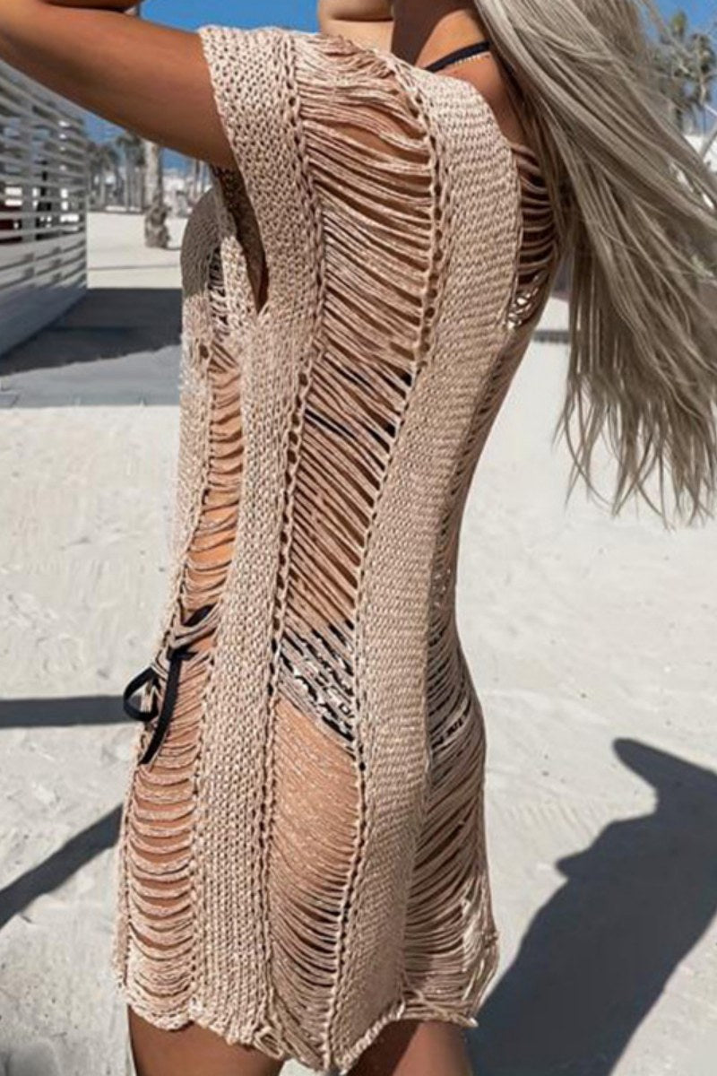 Sexy Solid See-through Swimwears Cover Up