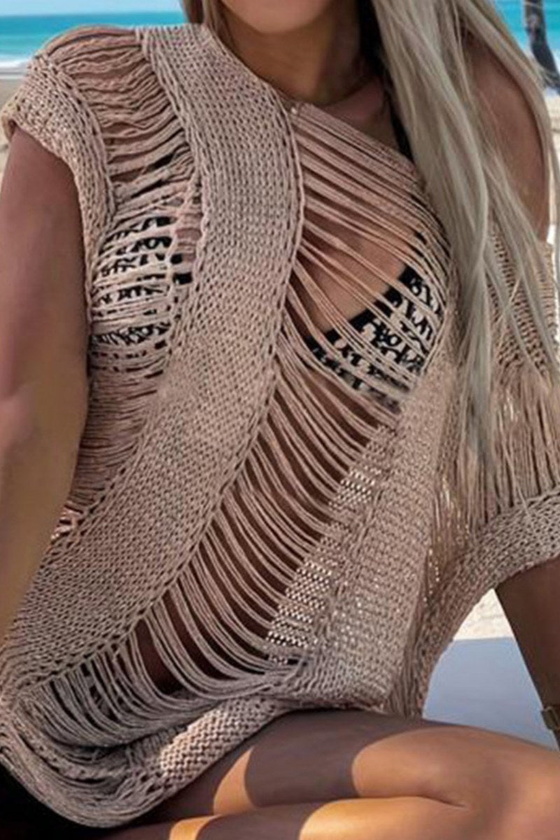 Sexy Solid See-through Swimwears Cover Up