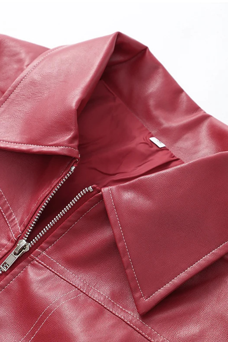 Casual Street Solid Color Patchwork Zipper Turndown Collar Outerwear