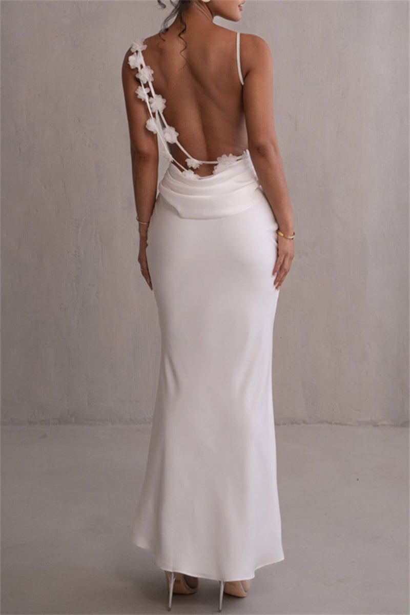 Sexy Formal Backless Spaghetti Strap Long Dresses