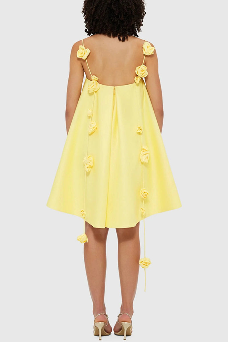 Sexy Flower Shape Square Neck Sling Dresses